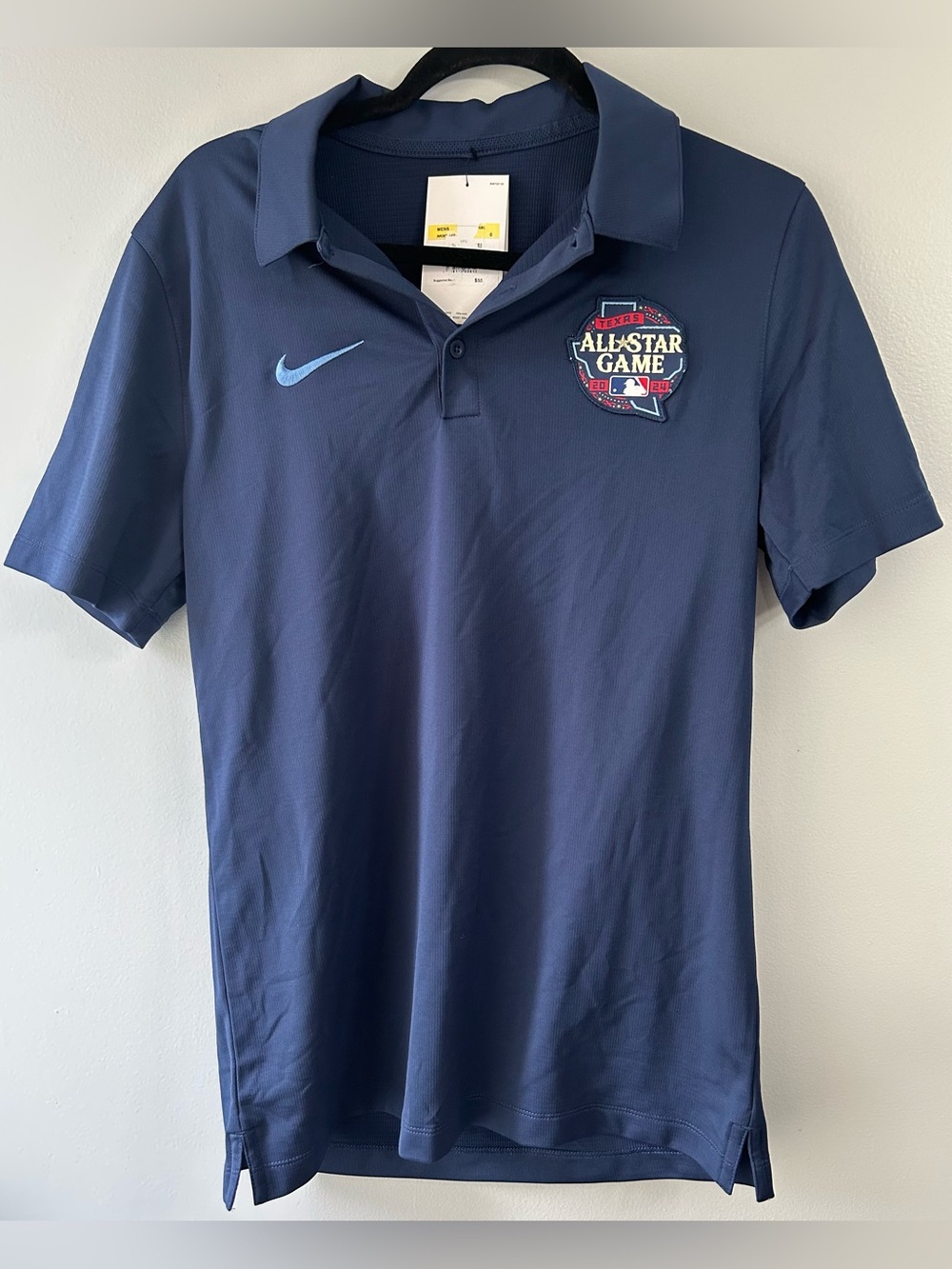 Nike Men’s Small Texas All Star Game MLB Dri-FIT Navy Polo Tshirt